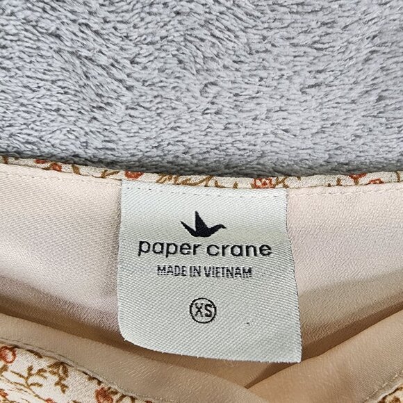 Women's Paper Crane Floral Print Sleeveless Tiered Blouse Top Size XS - Picture 5 of 11